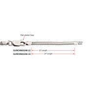 2.4mm 925 Italy Silver Black Rhodium Plated Brushed Satin Finish Snake Chain Necklace