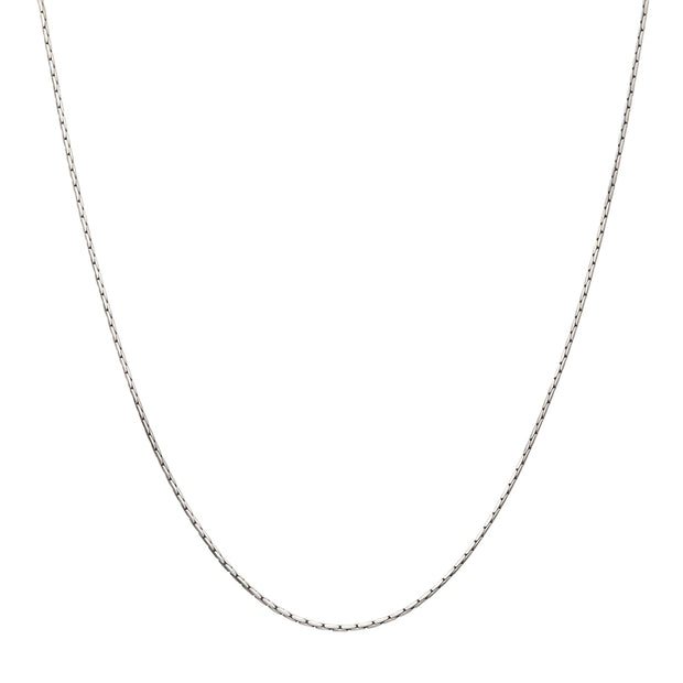 1.5mm 925 Italy Silver Black Rhodium Plated Brushed Satin Finish Boston Chain Necklace