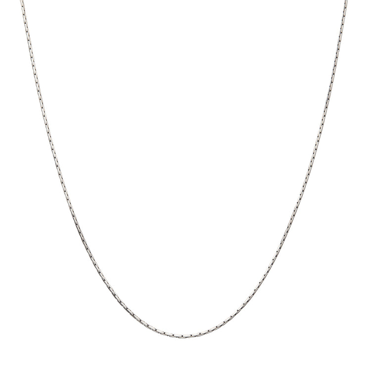 1.5mm 925 Italy Silver Black Rhodium Plated Brushed Satin Finish Boston Chain Necklace