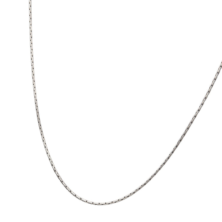 1.5mm 925 Italy Silver Black Rhodium Plated Brushed Satin Finish Boston Chain Necklace