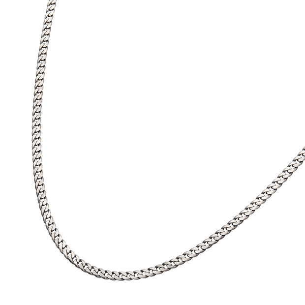 3.6mm 925 Italy Silver Black Rhodium Plated Brushed Satin Finish Diamond Cut Curb Chain Necklace