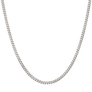4.4mm 925 Italy Silver Black Rhodium Plated Brushed Satin Finish Diamond Cut Curb Chain Necklace
