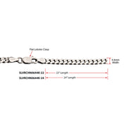 4.4mm 925 Italy Silver Black Rhodium Plated Brushed Satin Finish Diamond Cut Curb Chain Necklace