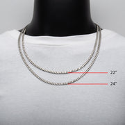 4.4mm 925 Italy Silver Black Rhodium Plated Brushed Satin Finish Diamond Cut Curb Chain Necklace