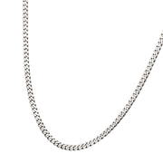 5.4mm 925 Italy Silver Black Rhodium Plated Brushed Satin Finish Diamond Cut Curb Chain Necklace