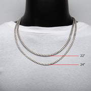 5.4mm 925 Italy Silver Black Rhodium Plated Brushed Satin Finish Diamond Cut Curb Chain Necklace