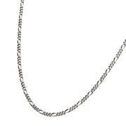 3.6mm 925 Italy Silver Black Rhodium Plated Brushed Satin Finish Figaro Chain Necklace