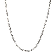 4.3mm 925 Italy Silver Black Rhodium Plated Brushed Satin Finish Figaro Chain Necklace