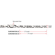 5.5mm 925 Italy Silver Black Rhodium Plated Brushed Satin Finish Figaro Chain Necklace