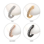 Stainless Steel Plain Huggie Earrings