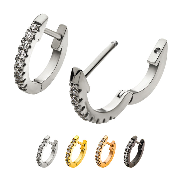 Stainless Steel Plain Huggie Earrings