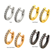 Stainless Steel Plain Huggie Earrings