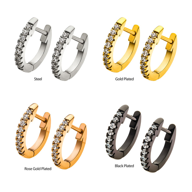 Stainless Steel Plain Huggie Earrings