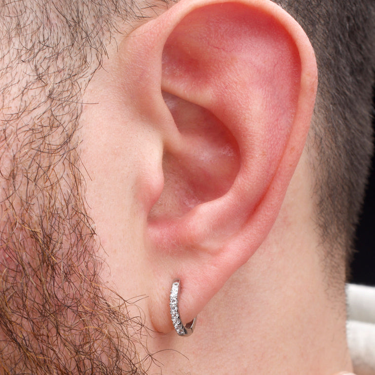 Stainless Steel Plain Huggie Earrings