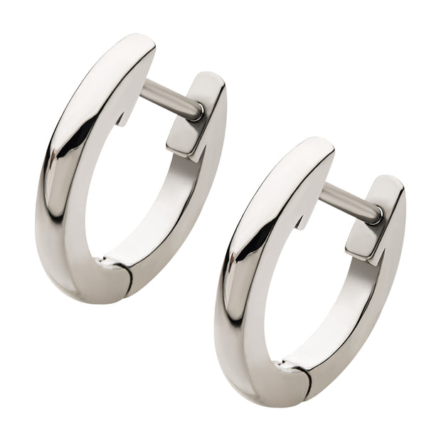 Stainless Steel Plain Huggie Earrings