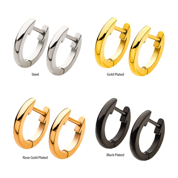 Stainless Steel Plain Huggie Earrings
