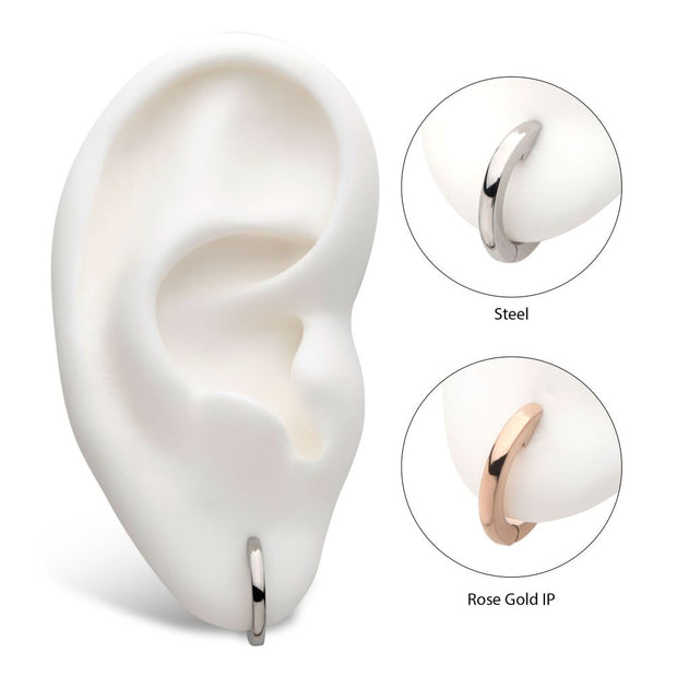 Stainless Steel Plain Huggie Earrings