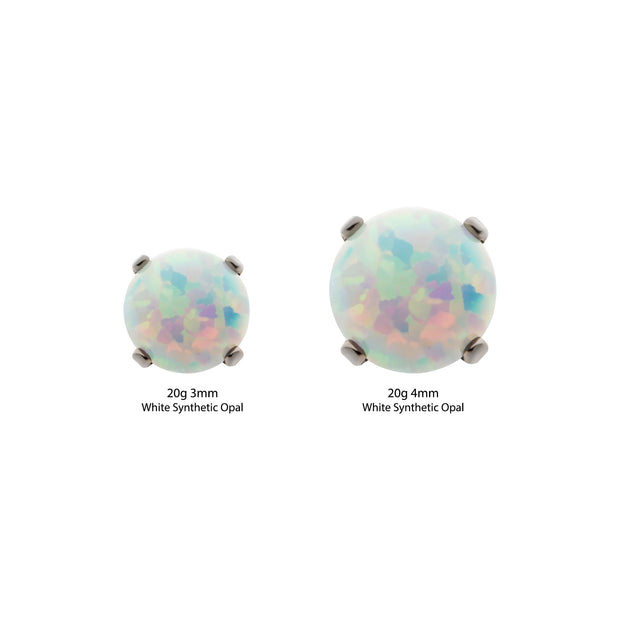 20g Titanium Post and Butterfly Back with 4-Prong Opal Stud Earrings