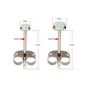 20g Titanium Post and Butterfly Back with 4-Prong Opal Stud Earrings
