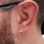 20g Titanium Post and Butterfly Back with 4-Prong Opal Stud Earrings