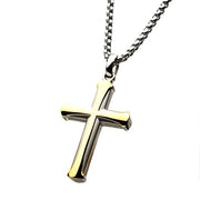 Stainless Steel Gold IP Apostle Cross Pendant with Chain