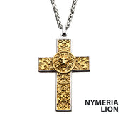 Steel with Gold IP Nymeria Lion Pendant with Chain