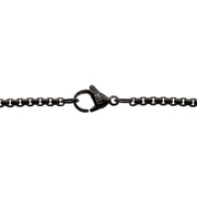 Matte Finish Black IP Steel Sandalwood Cross Pendant with CNC Set Black Spinel Crown Link Bail
