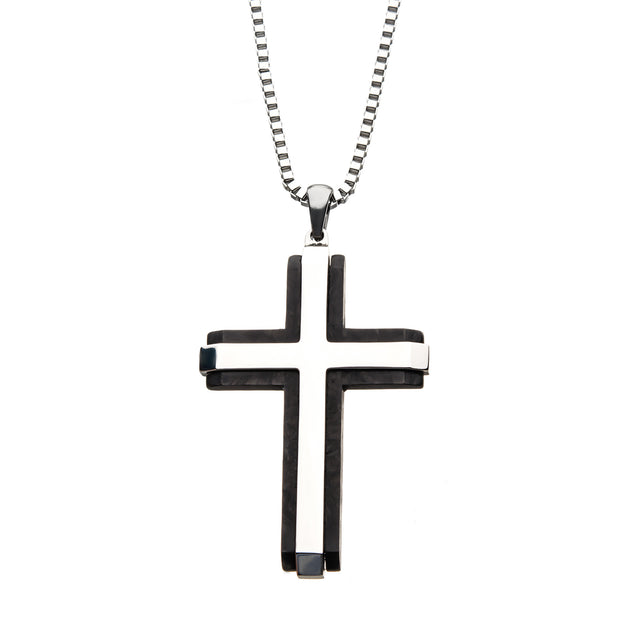 Double-Layer Cross Pendant with Chain
