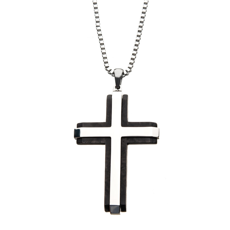Double-Layer Cross Pendant with Chain