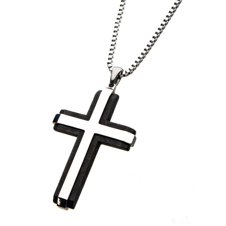 Double-Layer Cross Pendant with Chain