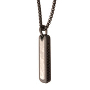 Black IP Steel Meteorite Dog Tag Pendant