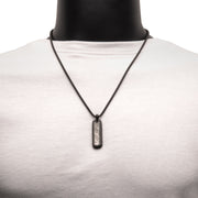 Black IP Steel Meteorite Dog Tag Pendant