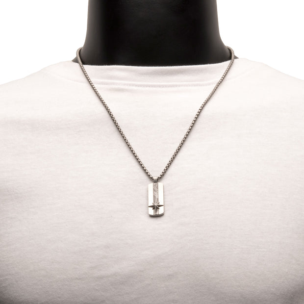 Supernova - Meteorite Inlay Dog Tag Pendant