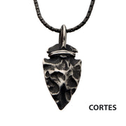Gun Metal with Antiqued Finish Hammered Arrowhead Pendant with Chain
