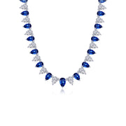 38 CTW Fancy Lab-Grown Sapphire Tennis Choker Necklace