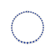 38 CTW Fancy Lab-Grown Sapphire Tennis Choker Necklace