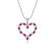 Fancy Lab-Grown Ruby Heart Pendant Necklace