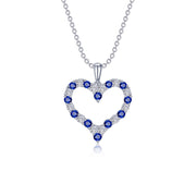 Fancy Lab-Grown Sapphire Heart Pendant Necklace