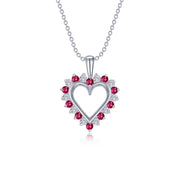 Fancy Lab-Grown Ruby Heart Pendant Necklace