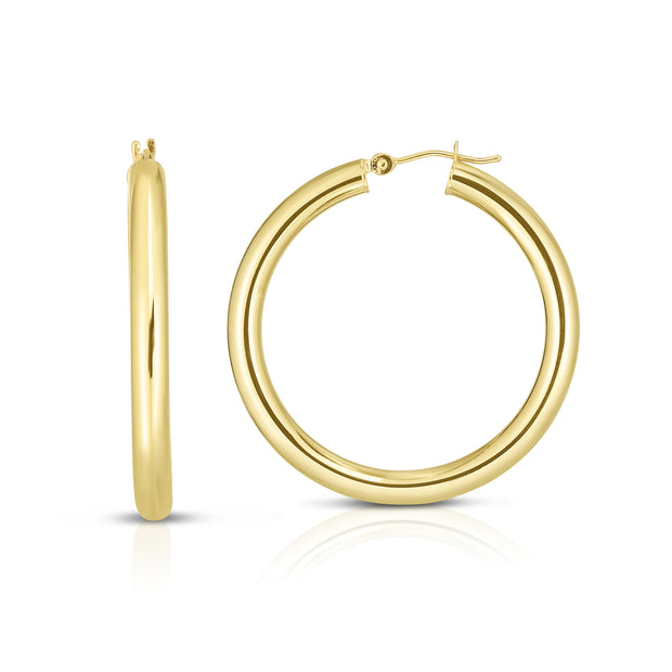 14K Gold 4x40mm Hoops