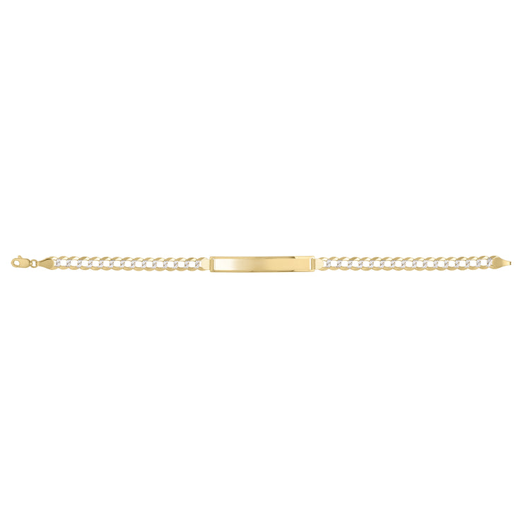 14K 5.7mm Pave ID Curb Bracelet