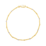 14K Two-Tone Bar & Bead Chain