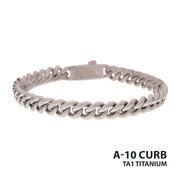8mm Titanium Flat Clasp Miami Cuban Bracelet