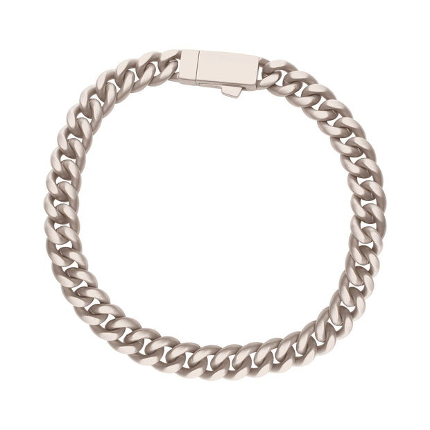 8mm Titanium Flat Clasp Miami Cuban Bracelet