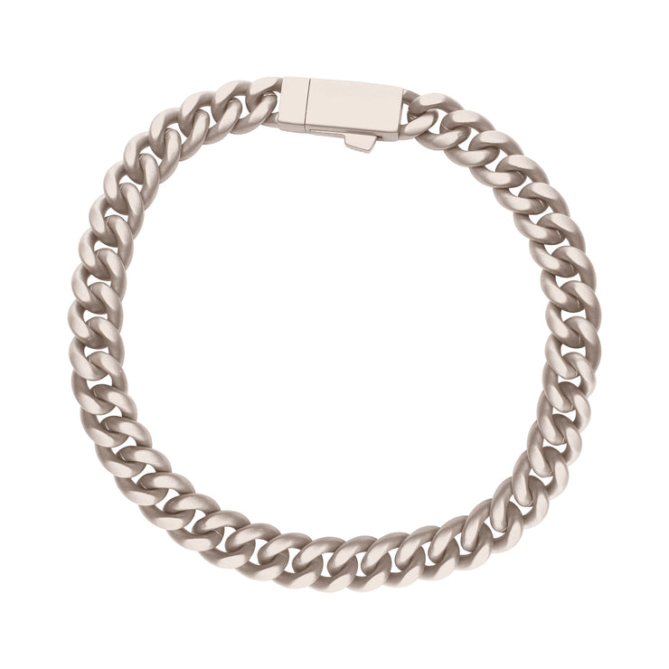 8mm Titanium Flat Clasp Miami Cuban Bracelet
