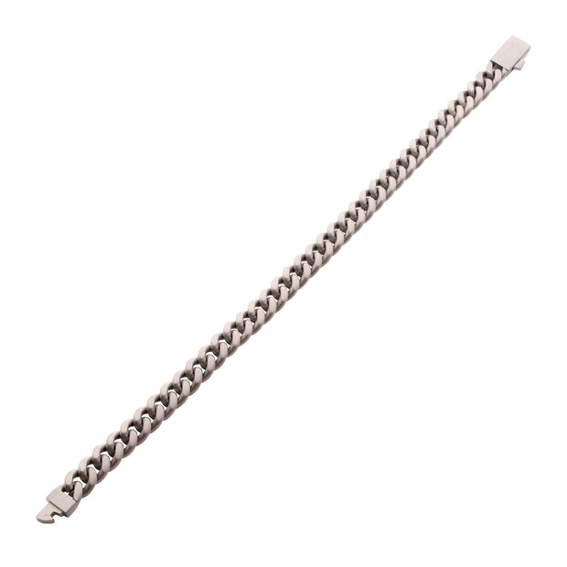 8mm Titanium Flat Clasp Miami Cuban Bracelet