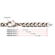 4.35mm Titanium Flat Curb Chain Necklace with Lobster Clasp