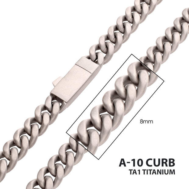 8mm Titanium Flat Clasp Miami Cuban Necklace