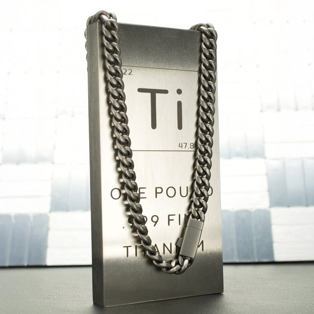 8mm Titanium Flat Clasp Miami Cuban Necklace