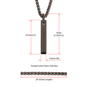 Black IP Tungsten Carbide Monolith Engravable Pendant